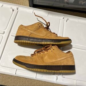Nike Sb Dunk Low Pro Flax-Baroque Brown Wheat Sz 9 [BQ6817-204]